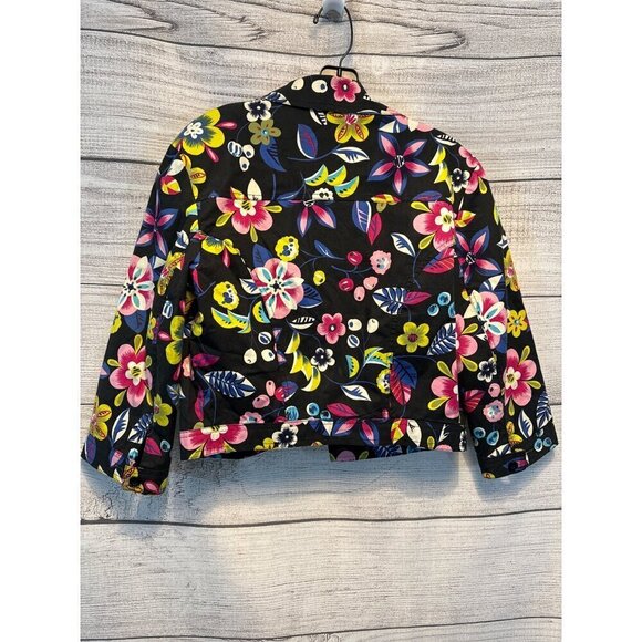 Bellagio Floral Cropped Button Down Jacket Size 6 - Picture 3 of 3